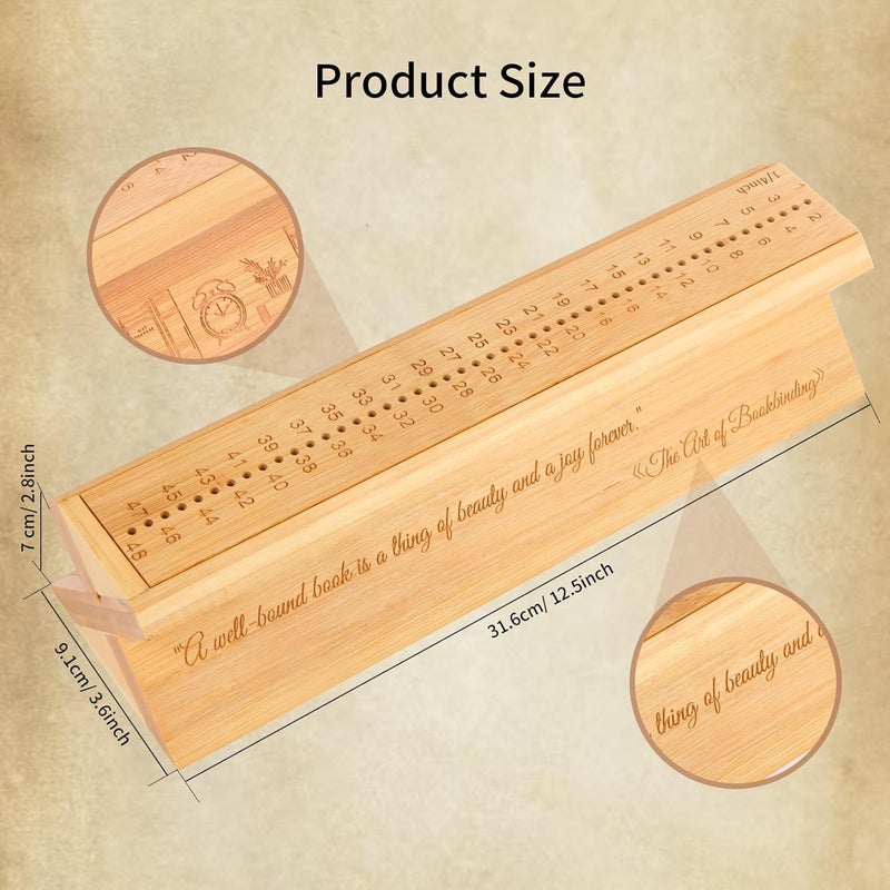 OopsifyMe Bamboo Book Binding Kits with an Awl, Book Binding Cradle, Signature Punching Tools with Piercing Guide Book, Book Binding Materials, Bookbinding Supplies for DIY Bookbinding Crafts with Storage - Image 3